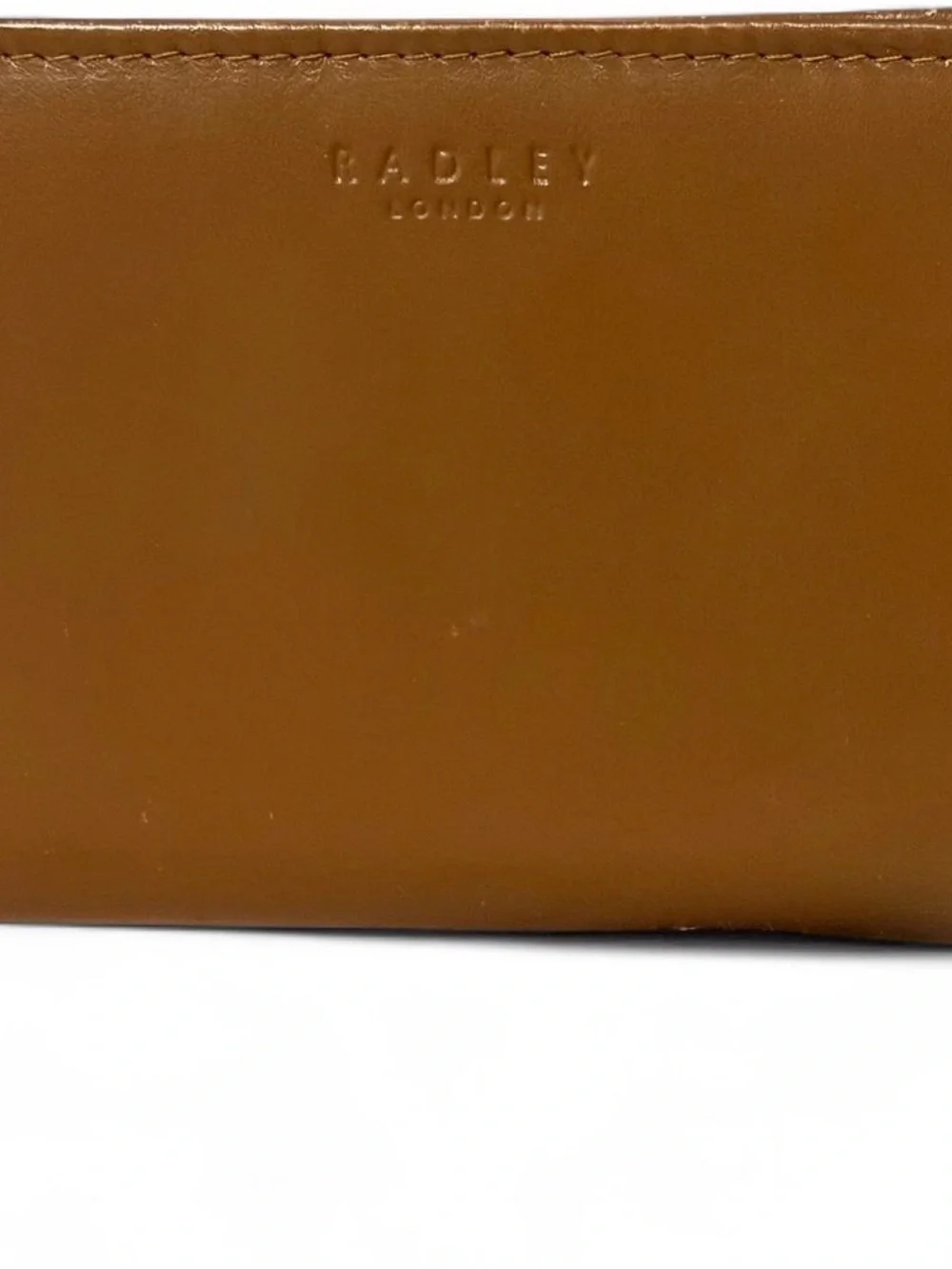 RADLEY LONDON Tan Leather Zip Wallet with Cream Scottie Applique